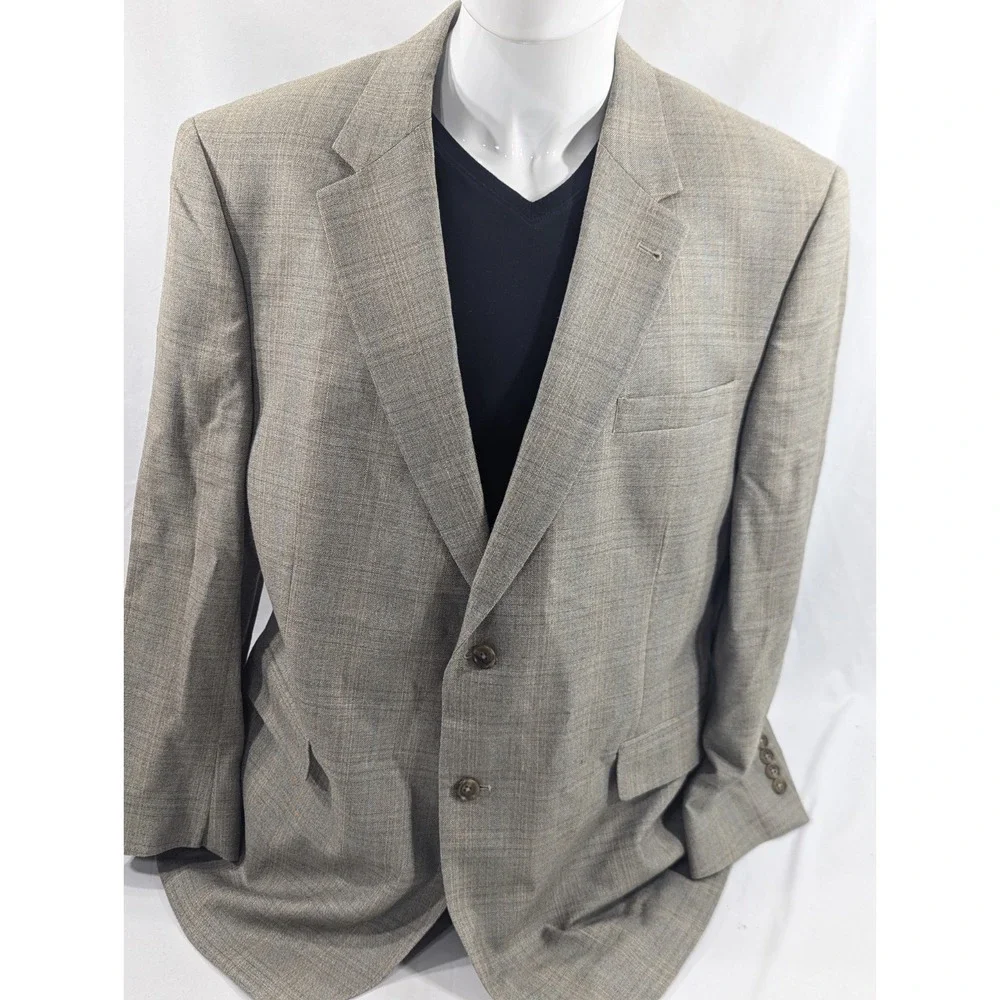 Jos. A.‎ Bank Blazer Coat Sport Suit Jacket Silk/Wool Blend Glenn Check 46R 48